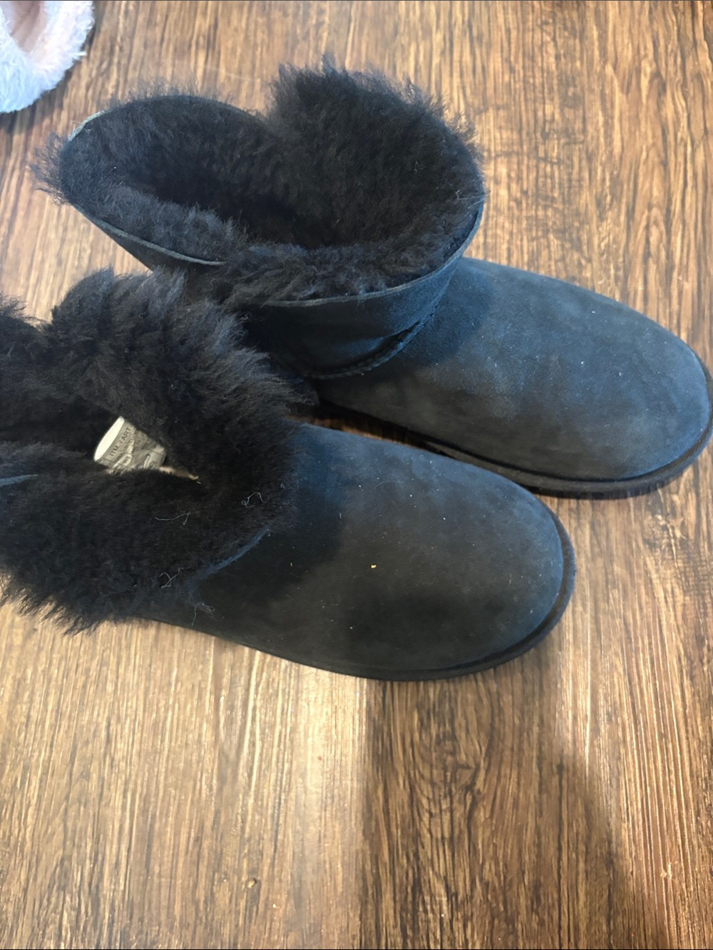 Kirkland Signature Black Faux Shearling Suede Slip-On Booties